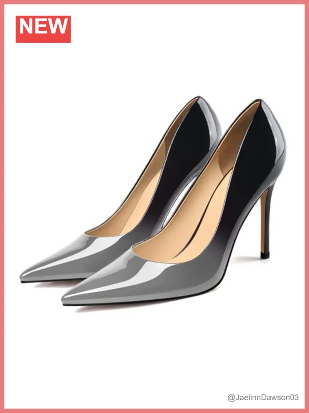 High Heels Women Pumps Gradient Patent Leather 4 Inch Stiletto Formal Wedding